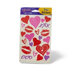 American Greetings Valentine’s Day Stickers Just A Kiss Hugs Hearts Vintage 90s